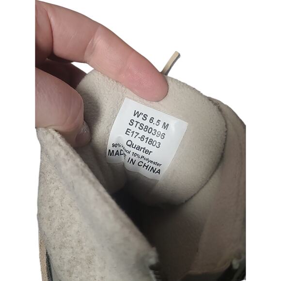 Sperry Top-Sider Saltwater Wedge Duck Boots Wool White Brown Size 6.5 - Picture 4 of 5